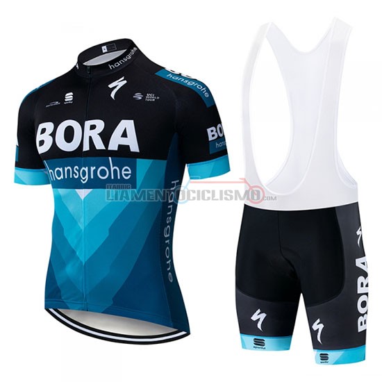 Abbigliamento Ciclismo Bora Manica Corta 2019 Nero Blu